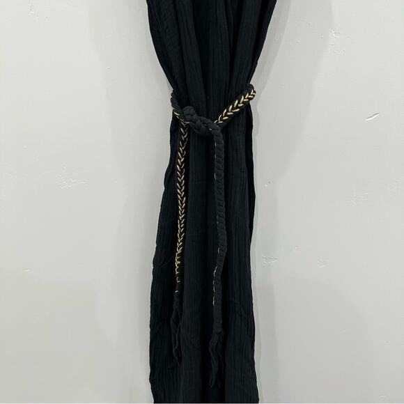 Sezane Sacha Organic Cotton Black Maxi Dress. - Picture 6 of 7
